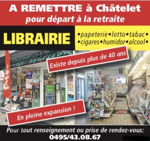 Librairie à remettre à CHATELET