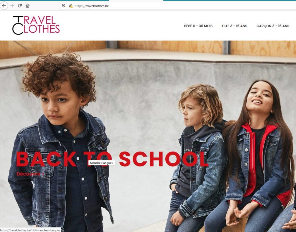 Site E-commerce vêtements enfants + fond de commerce