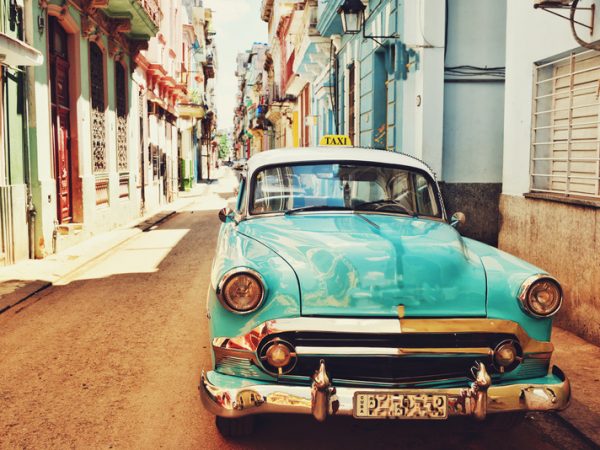 old havana and vintage car in cuba